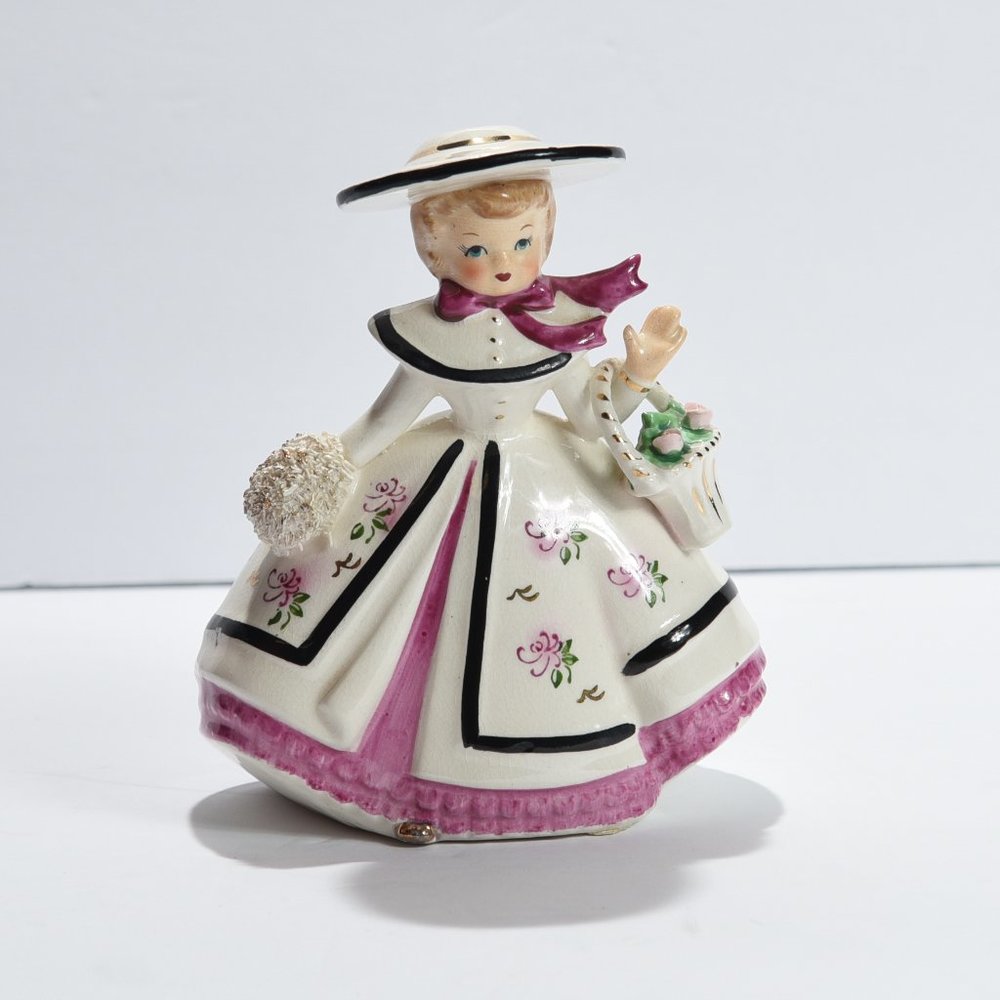 Reliable Glassware Lady Floral Figurine Planter K680B Japan 1956